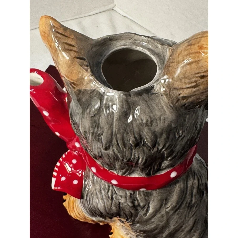 Blue Sky Clayworks * Ruby * Black and Tan Dog * Ceramic Tea Pot *